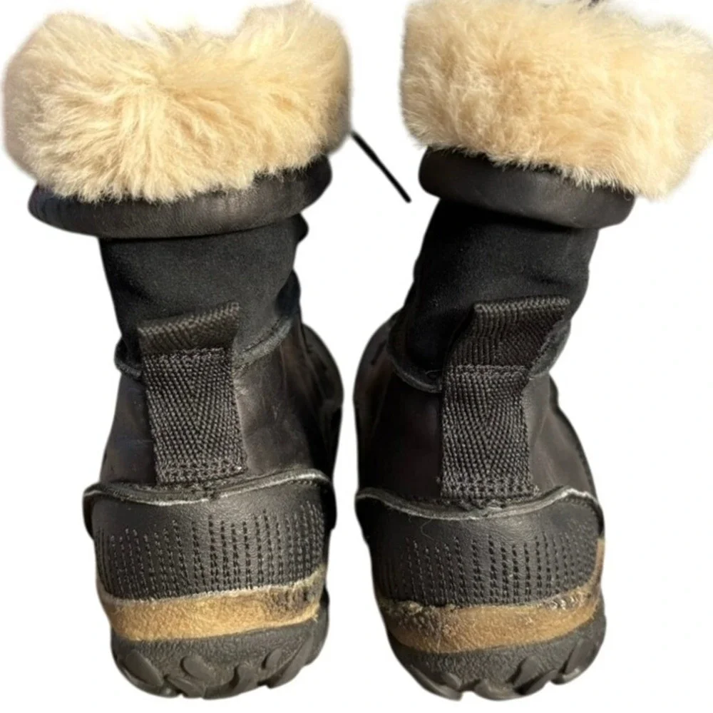 Merrell Tremblant Mid Polar Boots Women's Sz 10 Black Faux Fur Waterproof Winter
